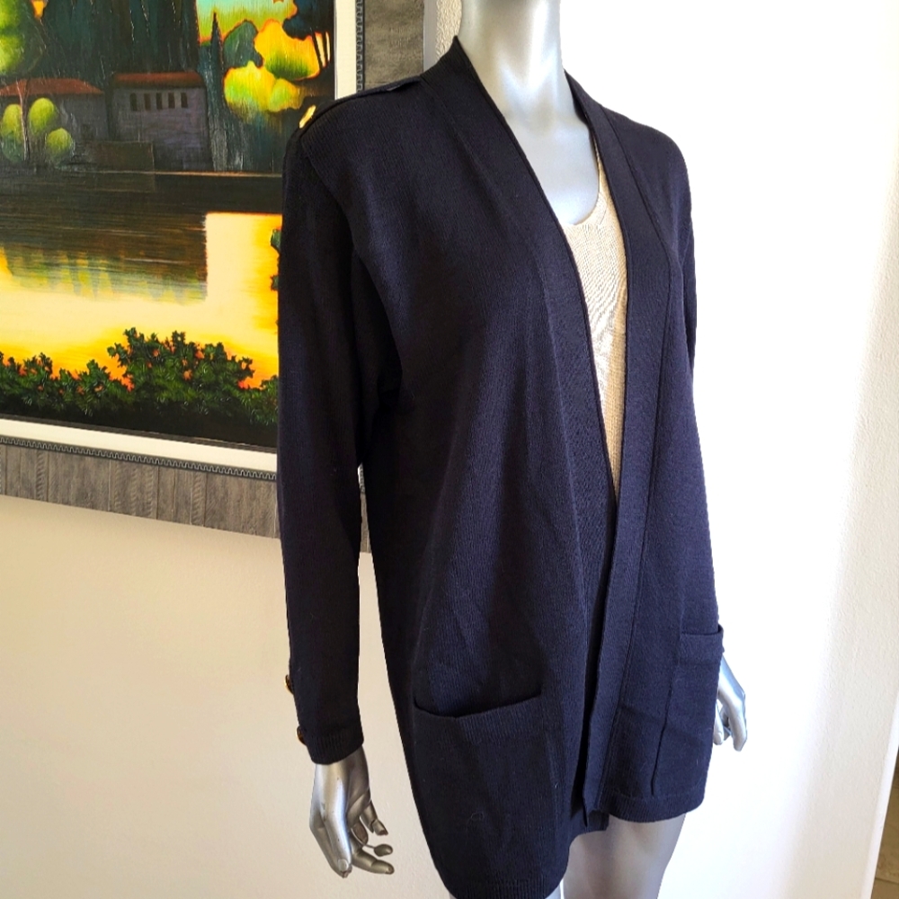 322. Vtg. St. John Separates Black Cardigan - Size Medium